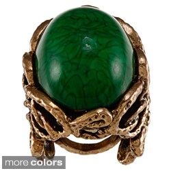 Amrita Singh Goldtone Antique Resin Oval Ring
