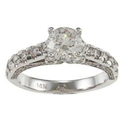 14k Gold 1 3/4ct TDW Certified Round Diamond Engagement Ring (H-I, SI1-SI2)