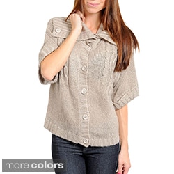 Stanzino Women's Button-up Short Sleeve Sweater Top