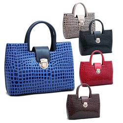 Dasein Petite Croco Embossed Tote Bag