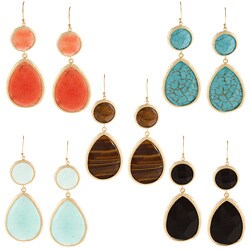 KC Signatures Gold-plated Pear Shape Double Drop Earrings