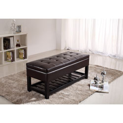 Essex Coffee Brown Entryway Storage Bench