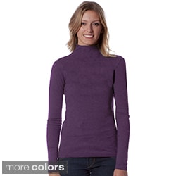 AtoZ Women's Long Sleeve Mock Neck Top