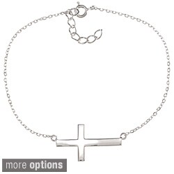 La Preciosa Sterling Silver Sideways Cross Bracelet