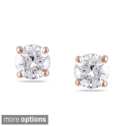 Miadora 14k Rose Gold 1/4 to 1ct TDW Diamond Stud Earrings (G-H, I1-I2)