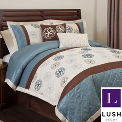 Lush Decor Covina Blue/Brown 6-piece Comforter Set