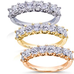 14k Gold 1 1/2ct TDW Princess Diamond Wedding Band (H-I, I1-I2)
