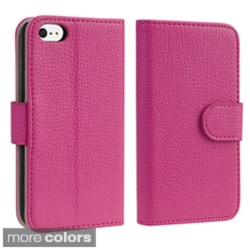 BasAcc Leather Wallet Case with Card Holder for Apple iPhone 5