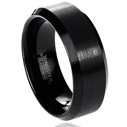 Daxx Men's Tungsten Carbide Brushed Beveled Edge Band (8 mm)