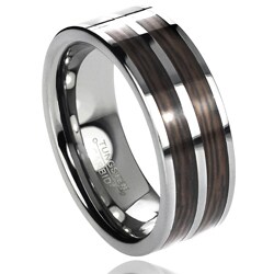 Daxx Men's Tungsten Carbide Wood Inlay Band (8 mm)