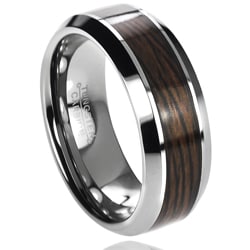 Daxx Men's Tungsten Carbide Wood Inlay Band (8 mm)