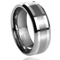 Daxx Men's Tungsten Carbide Brushed Center Band (8 mm)