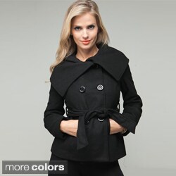 Stanzino Women's Oversized Collar Wool Blend Jacket