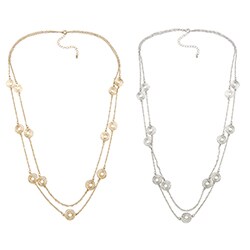 Alexa Starr Interlocking Ring Station 2-row Illusion Necklace