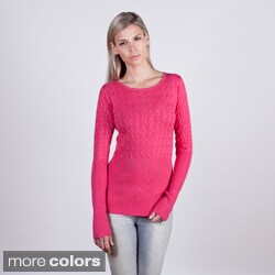 Colour Works Women's Broken Cable Rib Detail Pullover
