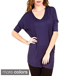 Stanzino Women's V-neck Dolman Solid Top