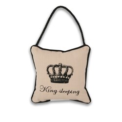 Reversible 'King/ Queen Sleeping' 6-inch Door Hanger Pillow