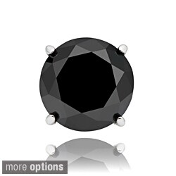 Sterling Silver 1/10 to 3ct TDW Black Diamond Single Stud Earring