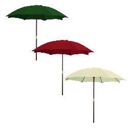 International Caravan Solid Color Wooden Patio Umbrella