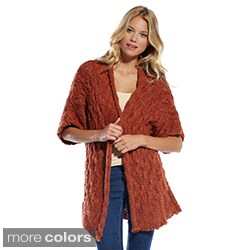 Elan Women's Textured Knit Cardigan with Pin