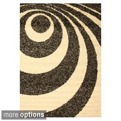 Ivory Swirl Shaggy Rug