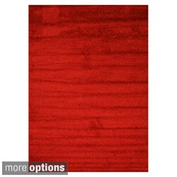 Solid Red Shaggy Rug