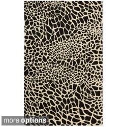 Skyland Black Animal Print Wool Rug