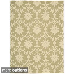 Skyland All-over Vine Floral Beige Wool Rug
