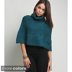 Stanzino Women's Crocheted Turtleneck Poncho