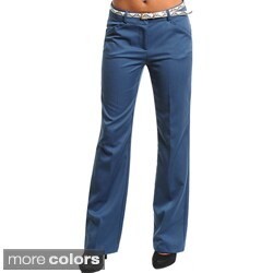 Stanzino Women's Boot Leg Pants with Belt
