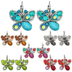 Kate Marie Vintage Rhinestone-accented Butterfly Earrings