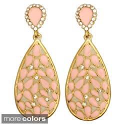 Kate Marie Goldtone Enamel and Cubic Zirconia Earrings