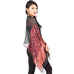 Elegant Black Silky Assorted Scarf (Indonesia)