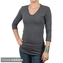 Fashion Corner Women's Layering Three-quarter Sleeve Tee