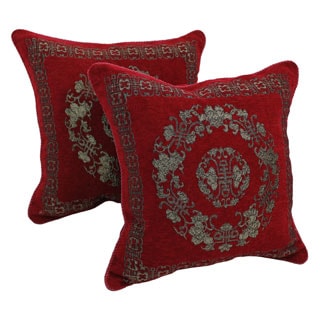 Special Offers Blazing Needles Chenille Corded Oriental Art Throw Pillows (Set of 2)
