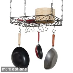Concept Housewares Black Metal Wire Pot Rack