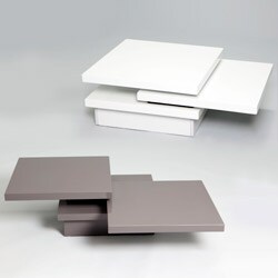 Keena Functional Swivel-Top High-Gloss Coffee Table