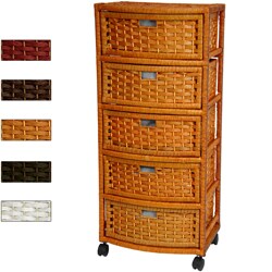 Natural Fiber Five-Drawer Storage Chest (China)