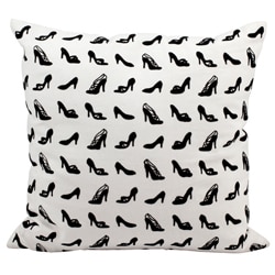 Nourison Life Styles Black/ White Allover Shoe Design Throw Pillow