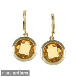 Carolee Round Bezel Cubic Zirconia Drop Earrings