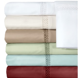 Grand Luxe Egyptian Cotton Payton 500 Thread Count Deep Pocket Sheet Separates or Pillowcase Pair Separates-Image