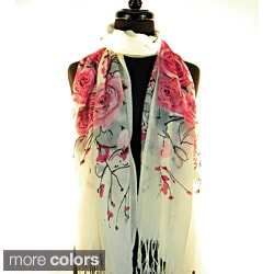 Pashmina/ Silk 'Spring Time Flowers' Fashion Scarf