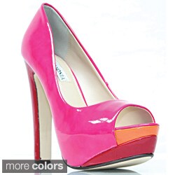 Stanzino Women's Colorblock Peep-toe Pumps