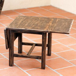 Handcrafted Pinewood 'Rancho Brown' End Table (Mexico)