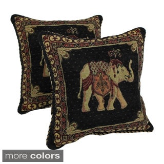 @@@ >  Blazing Needles Tapestry Corded Exotic Elephants Throw Pillows (Set of 2)
