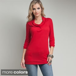 Stanzino Women's Cowl Neck Front Pocket Tunic