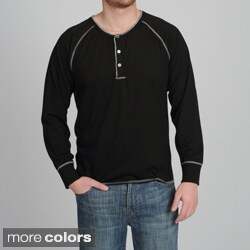 Central Park Men's Contrast Stitch Knit Henley Shirt