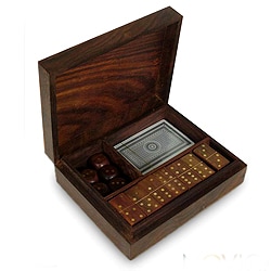 Handcrafted Seesham Wood 'High Stakes' Game Set (India)