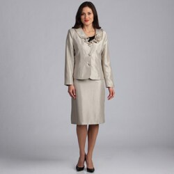 Danillo Women's Champagne Ruffle Collar Skirt Suit
