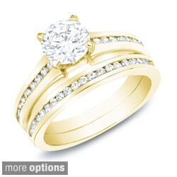 14k Gold 1ct TDW Certified Diamond Bridal Ring Set (H-I, SI1-SI2)